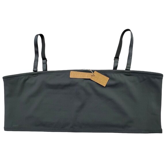 SKIMS Shaping Swim Set Bandeau Top +‎ Dipped Bikini Bottom Gunmetal 3X - Picture 3 of 13